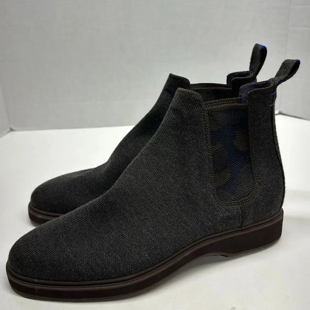 Rothys The Merino Knit Chelsea Boots Shoes Camouflage Camo Brown New Mens 10